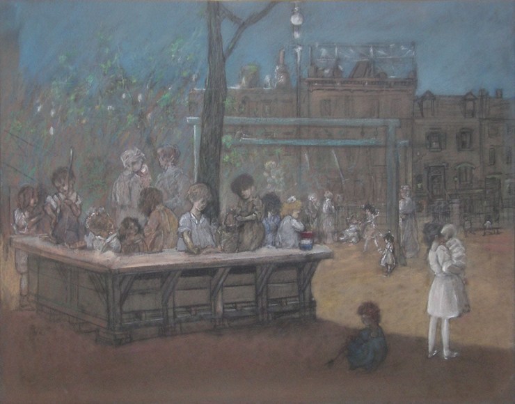 Jerome Myers (1867-1940), Playground Scene, New York, circa 1937