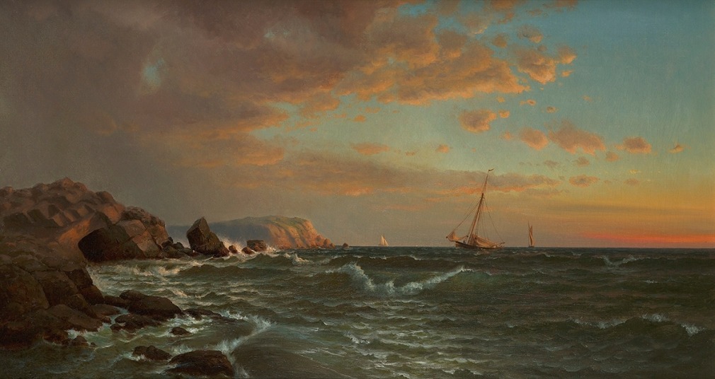 Francis Augustus Silva (1835-1886)&nbsp;&nbsp;&nbsp;&nbsp;&nbsp;&nbsp;&nbsp;&nbsp;&nbsp;&nbsp;&nbsp;&nbsp;&nbsp; , Sailing at Twilight, 1877