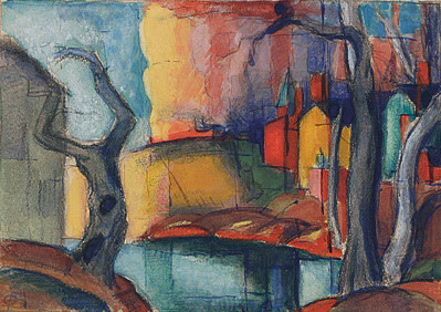 Oscar Bluemner (1867-1938), Scandal in the Village, 1919