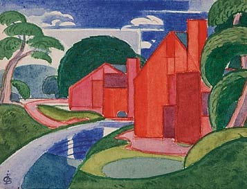 Oscar Bluemner (1867-1938), Tars, Azlo &ldquo;Flach&rdquo; Soho Fat Mill, 1920
