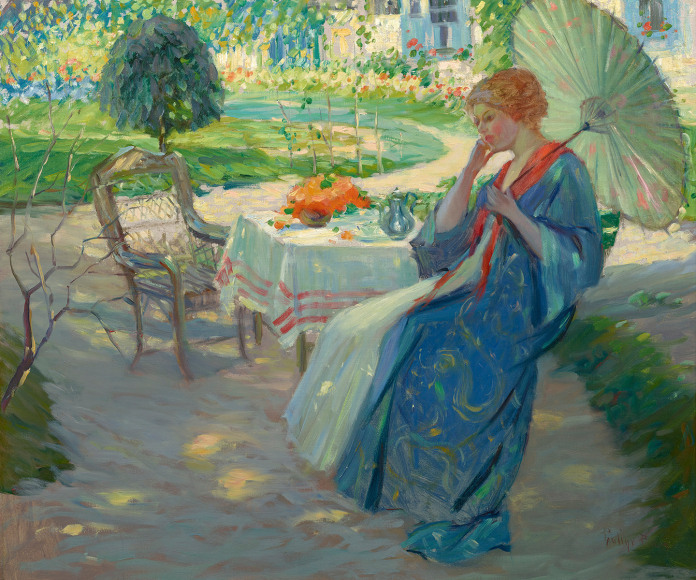 woman in a garden
