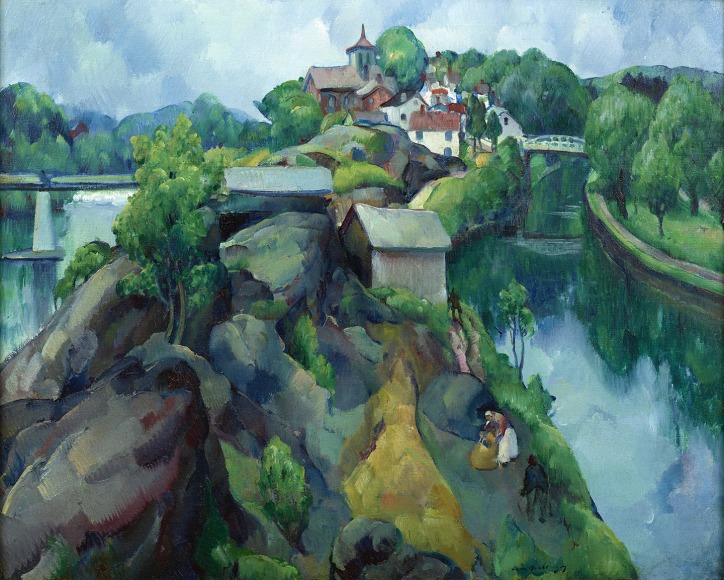 landscape with buildings