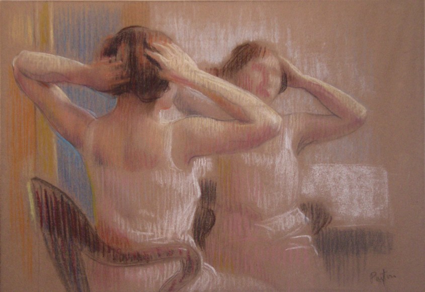 William McGregor Paxton (1869-1941), Woman Arranging Her Hair