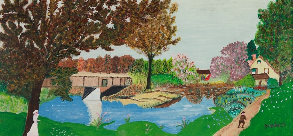 Anna Mary Robertson (Grandma) Moses (1860-1961), Going Home, February 25, 1954