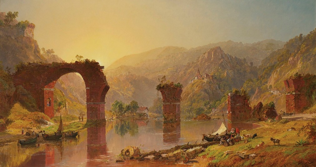 Jasper Francis Cropsey (1823-1900), Italy (Ruins of the Bridge of Augustus, Narni)