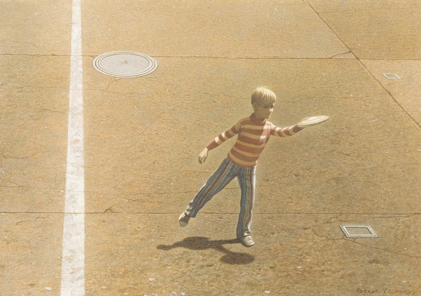 Robert Vickrey (1926-2011)                         , Frisbee Thrower, circa 1965-70