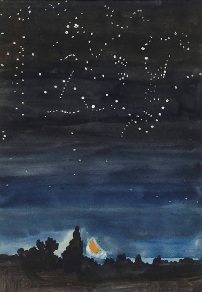Charles Ephraim Burchfield (1893-1967), Moonset, 1916