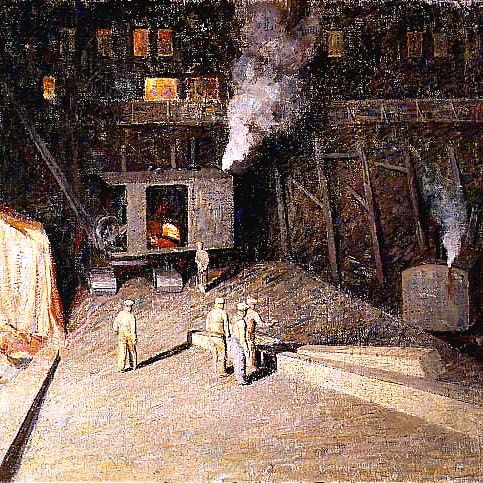 Dines Carlsen (1901-1966), Night Construction Gang, New York