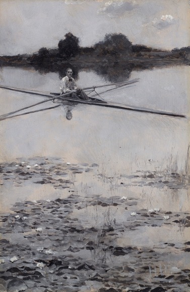 Howard Pyle (1853-1911), The Professor in his Boat