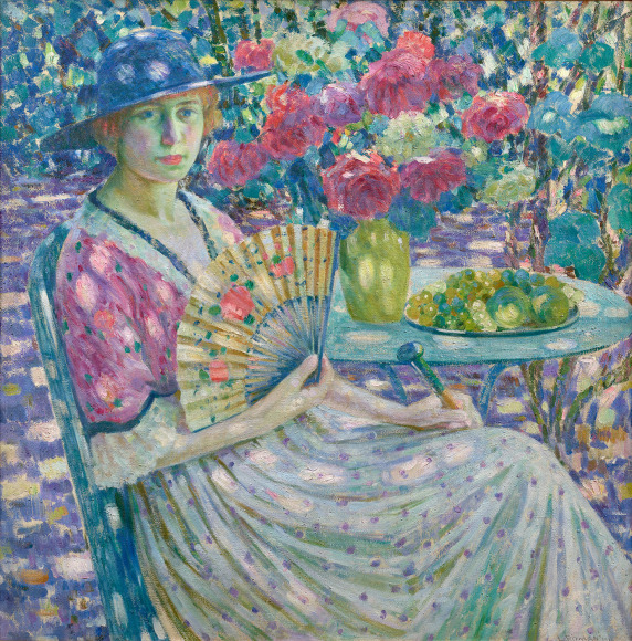 woman in a garden