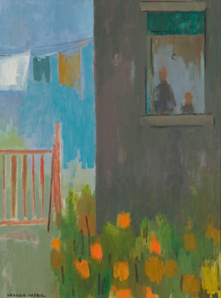Herman Maril (1908-1986), Clothesline and Flowers, 1970