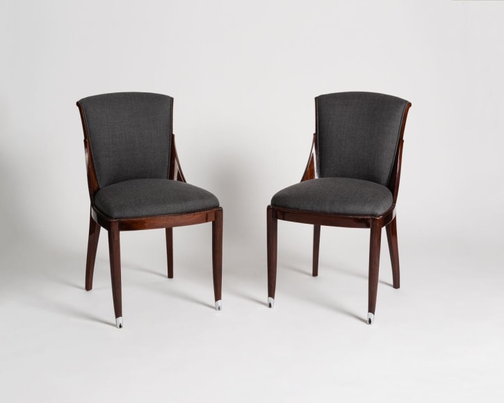 Jules Leleu - Pair of Fine and Rare Early Art Deco Side