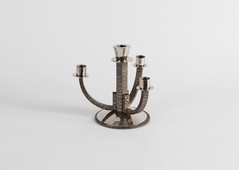 Pair of Four-Arm Modernist Candlesticks