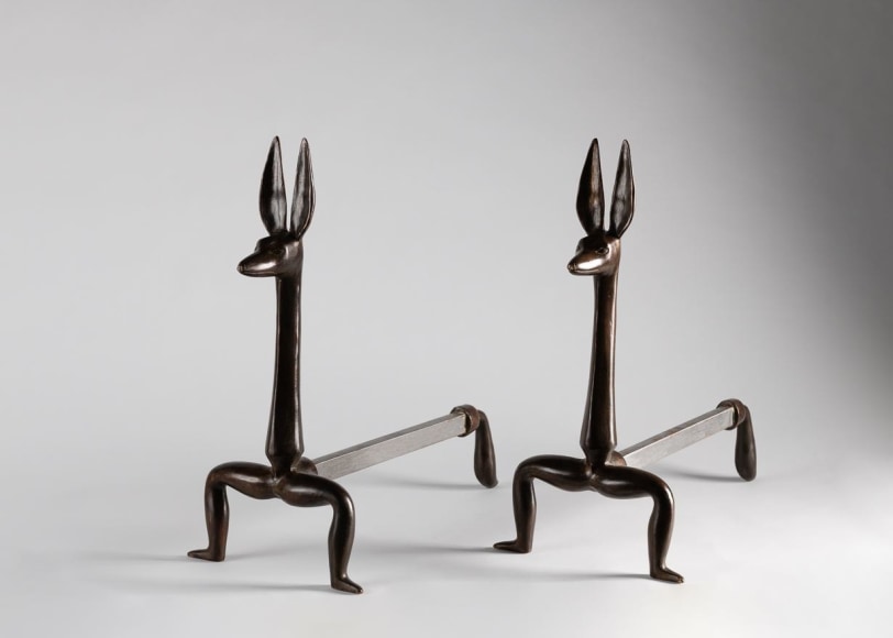 patinated andirons bankowsky