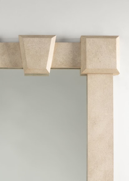 Britt Mirror and Table Faux Parchment