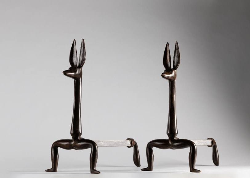 patinated andirons bankowsky