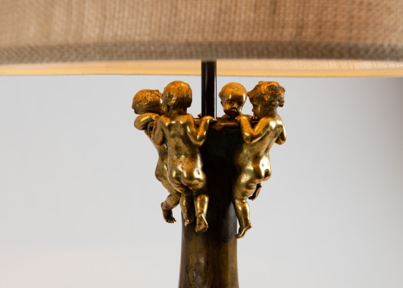 Art Nouveau Table Lamp With Cherubs