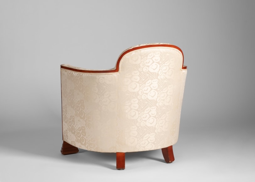 Red lacquer art deco chairs