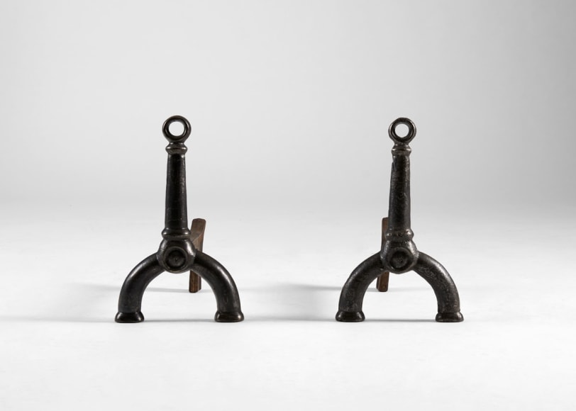 wrought iron andirons