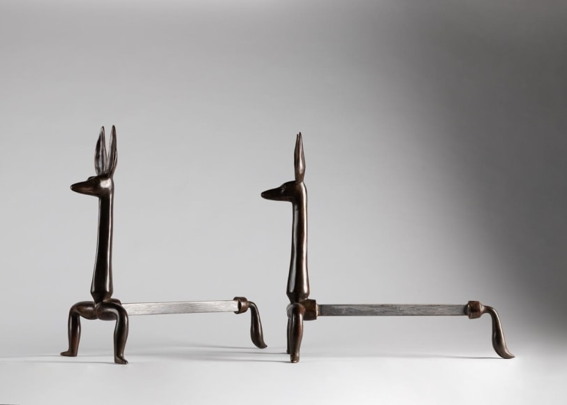 patinated andirons bankowsky