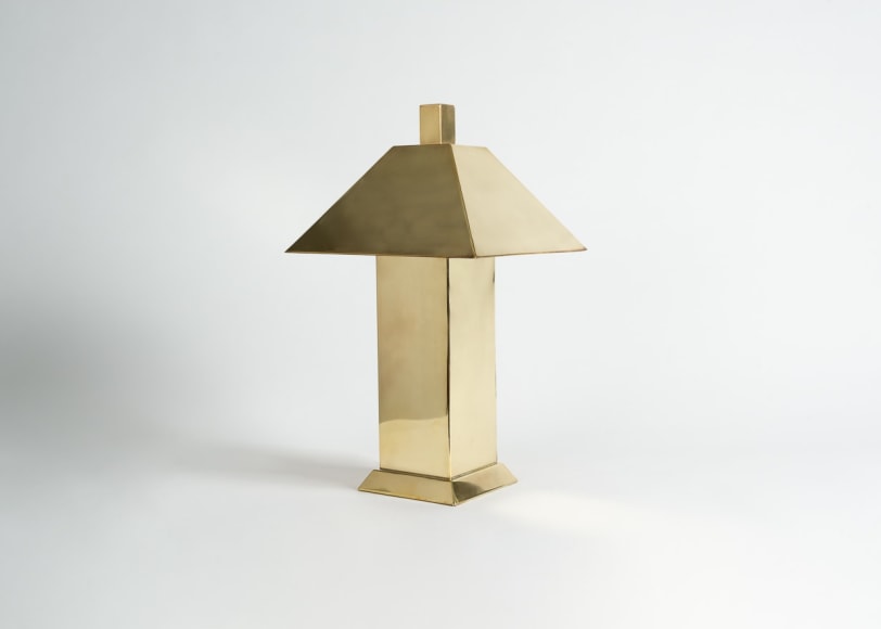 Pair of Lamps with Metal Shades