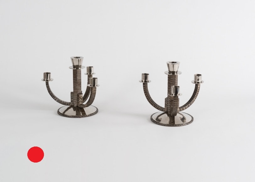 Pair of Four-Arm Modernist Candlesticks