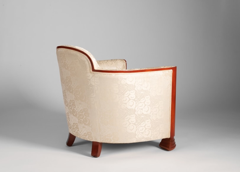 Red lacquer art deco chairs