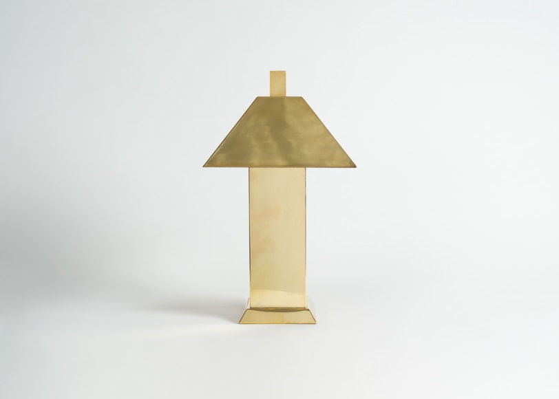 Pair of Lamps with Metal Shades