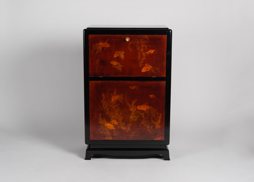 Lacquered bar store cabinet