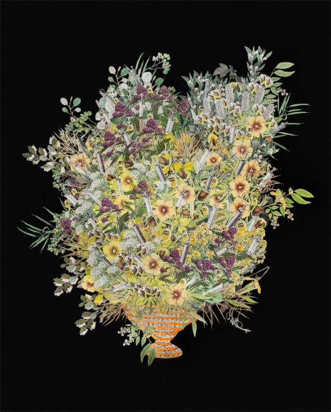 Kirsten Stolle  Chemical Bouquet, 2016  Collage on paper  46h x 38w in Works on paper