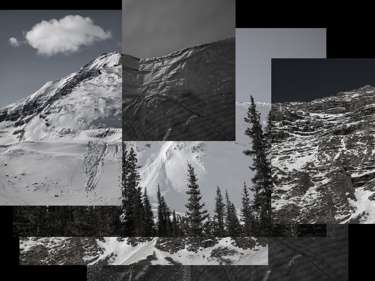 Dawn Roe Mountainfield Study (Glacier, Rock and Scrim), 2016 Archival Pigment Print 30h x 40w in 76.20h x 101.60w cm, Edition of 3, Photography