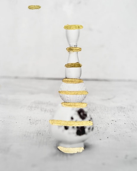 James Henkel  Repaired Bottle (Gold), 2018  Archival Pigment Print  10 x 8 inches  Unique, contemporary photography, photography, gold leaf