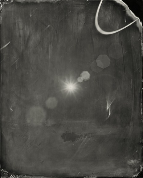 Black and white landscape tintype photograph