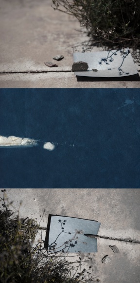 Dawn Roe  Rock in Concrete on Spain/France Border, from the series "Conditions for an Unfinished Work of Mourning: Beauty As an Appeal to Join the Majority of Those Who Are Dead", 2017  Archival Pigment Print  62h x 32 3/4w in, Asheville, Contemporary Art, Photography