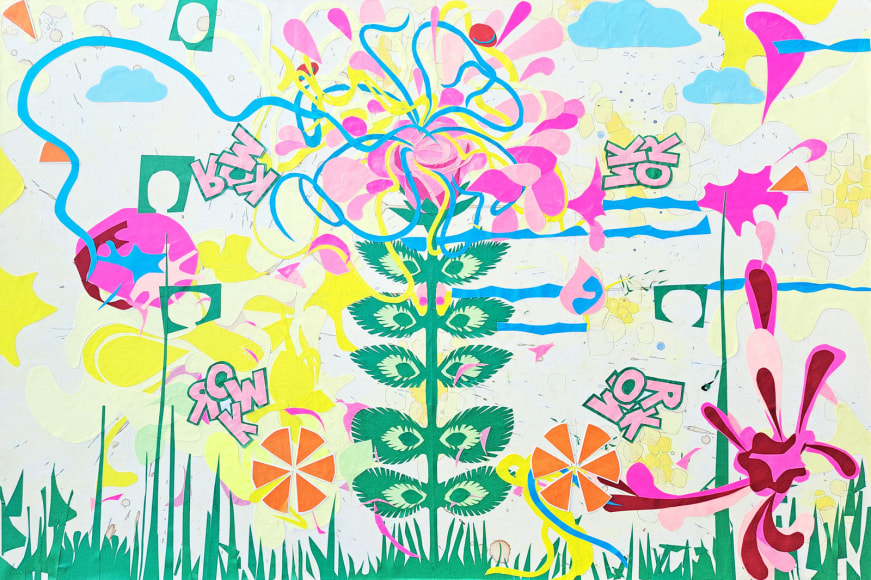 Abstract collage work by Nava Lubelski