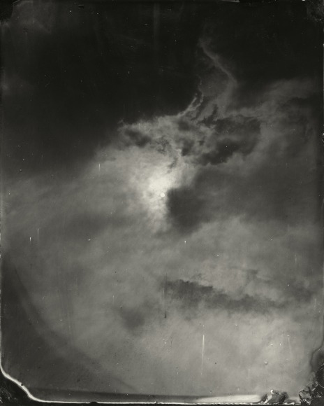 Black and white landscape tintype photograph