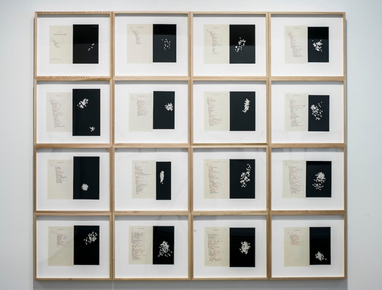 Kirsten Stolle  Faith, Hope, &amp; $5,000, 2017  Collage on paper  Individual: 15.5&quot; x 18.25&quot; Installation: 63&quot; x 73&quot; Works on paper