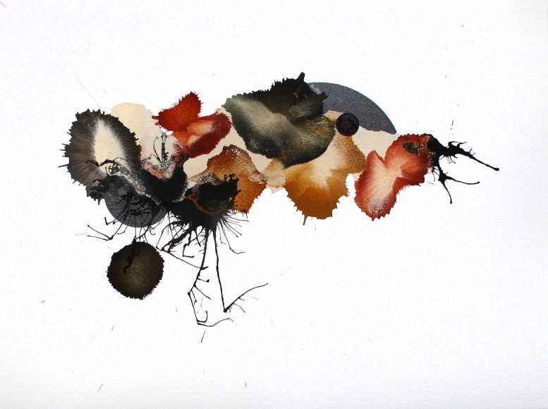 Ben Nixon  Jerome, 2021, horizontal, abstraction with green, red, tan and black forms