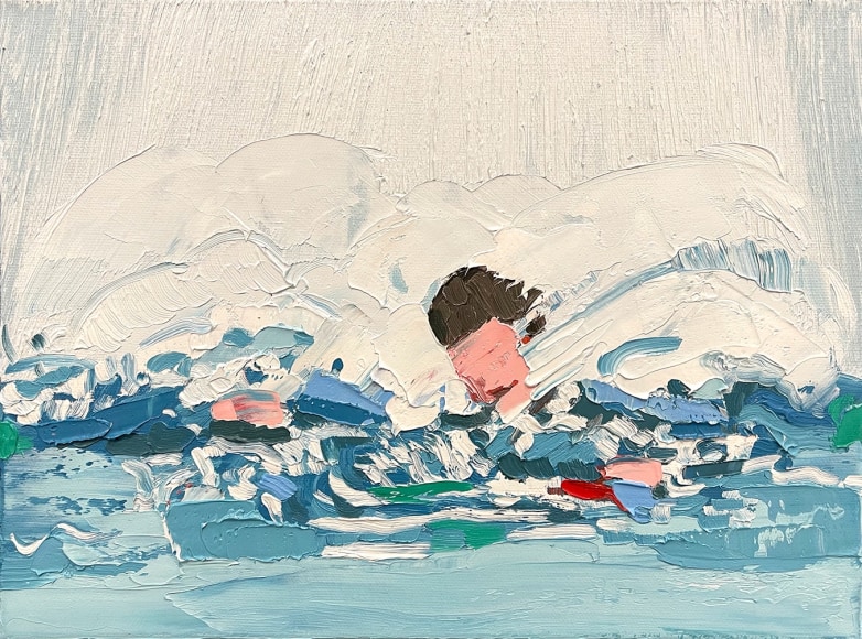 Abstracted person in the water, by Faris McReynolds