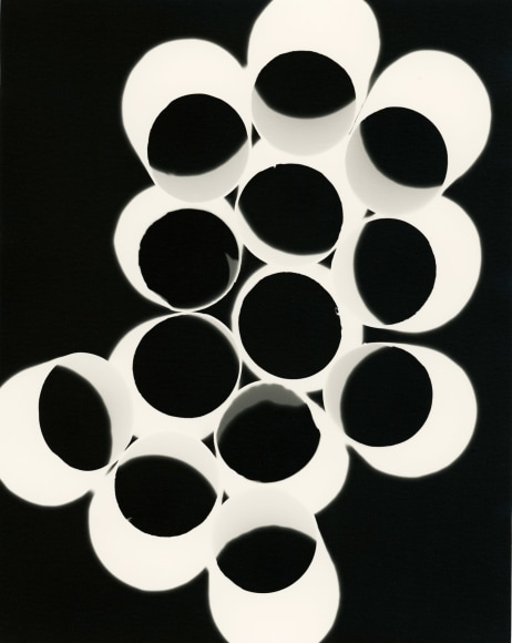 Black and white photograph of circular patterned imagery, by Gesche Wurfel