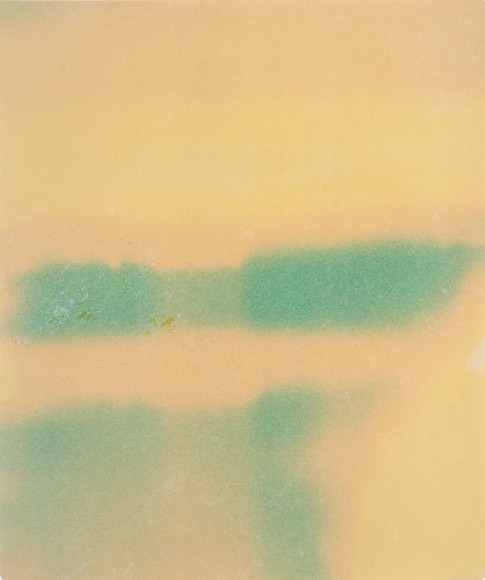 Bryan Graf  Oaxacan, 2015  Unique C-print  24h x 20w in 60.96h x 50.80w cm, yellow abstraction with gorgeous green areas in the middle and lower center