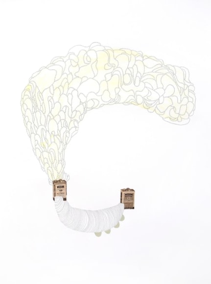 Kirsten Stolle, Weedone 32, from the series Poison Control, 2012, gouache, graphite collage on paper, 30h x 22w in