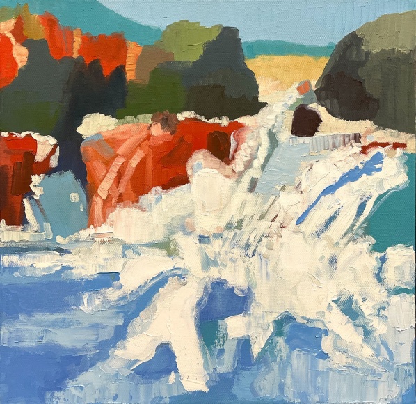 Abstracted bodies in the water, by Faris McReynolds