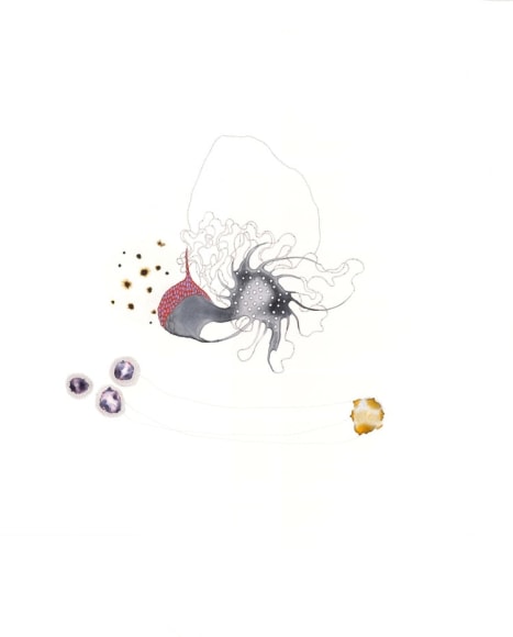 Kirsten Stolle, VI-3, from the series Virus Illumination, 2013, gouache, graphite, ink on paper, 28h x 22w in