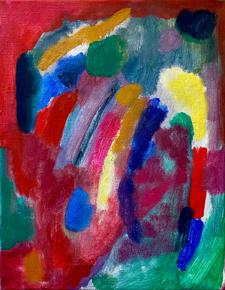 Abstract oil on canvas painting by An Hoang