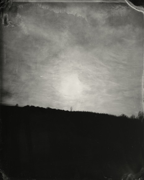 Black and white landscape tintype photograph