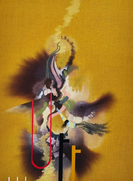 Abstract artwork in yellow by Luke Whitlatch