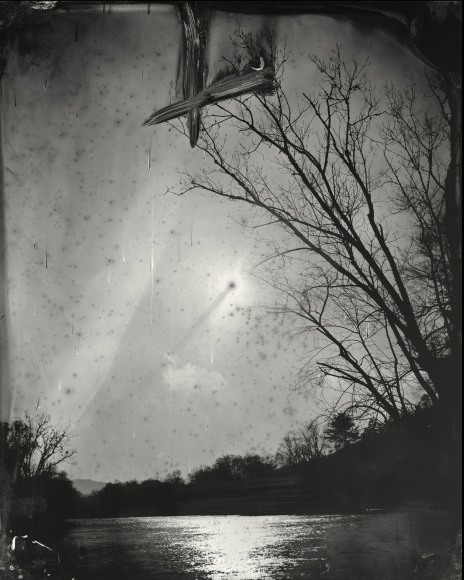 Black and white landscape tintype photograph