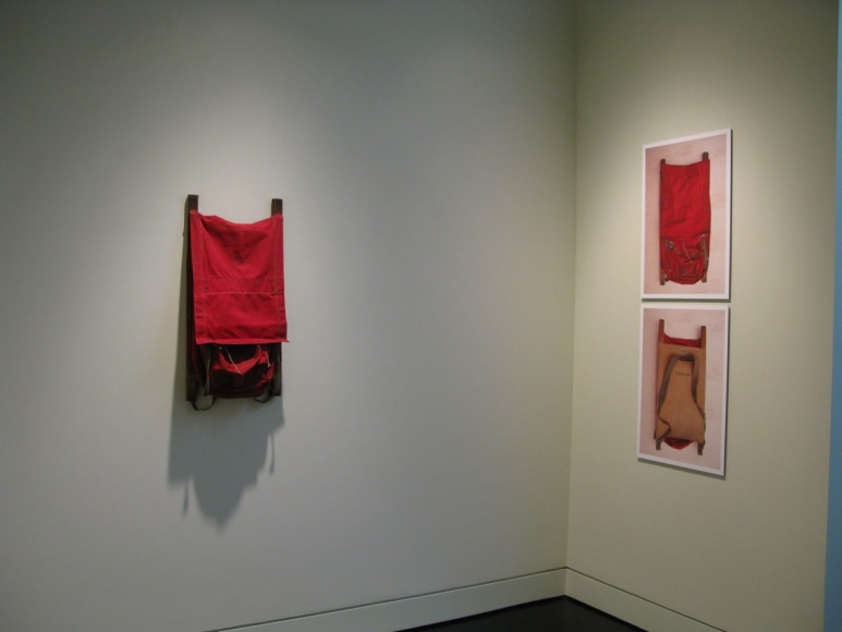 Workingman Collective Trapper Nelson Backpack (US Patent #1,505,661), c. 1922 Fir, canvas, steel, brass, 30h x 15w x 8d in, installation