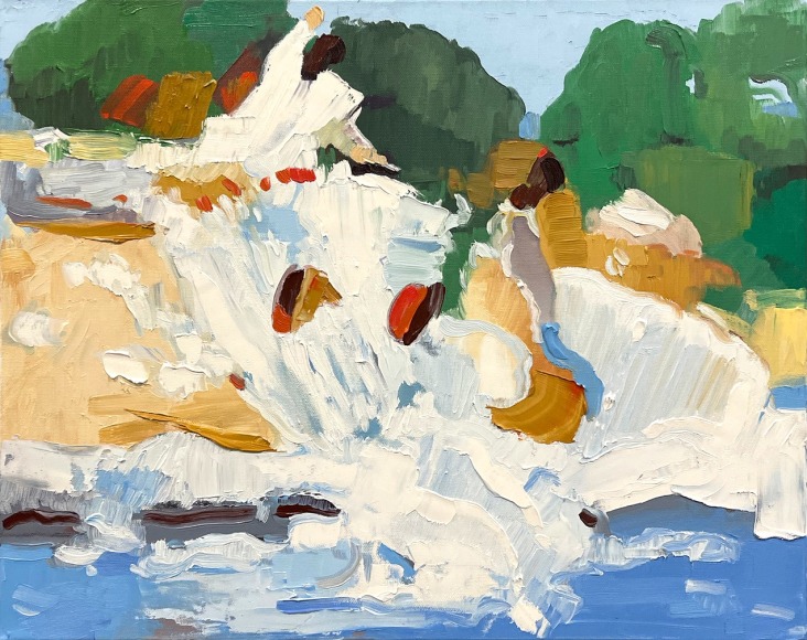 Abstracted bodies in the water, by Faris McReynolds